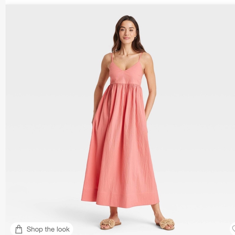 NWOT Seersucker maxi a-line dress